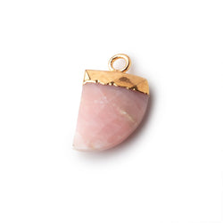 18x10mm Gold Leafed Pink Peruvian Opal Horn Pendants 1 piece (ONLINE ORDER ONLY)