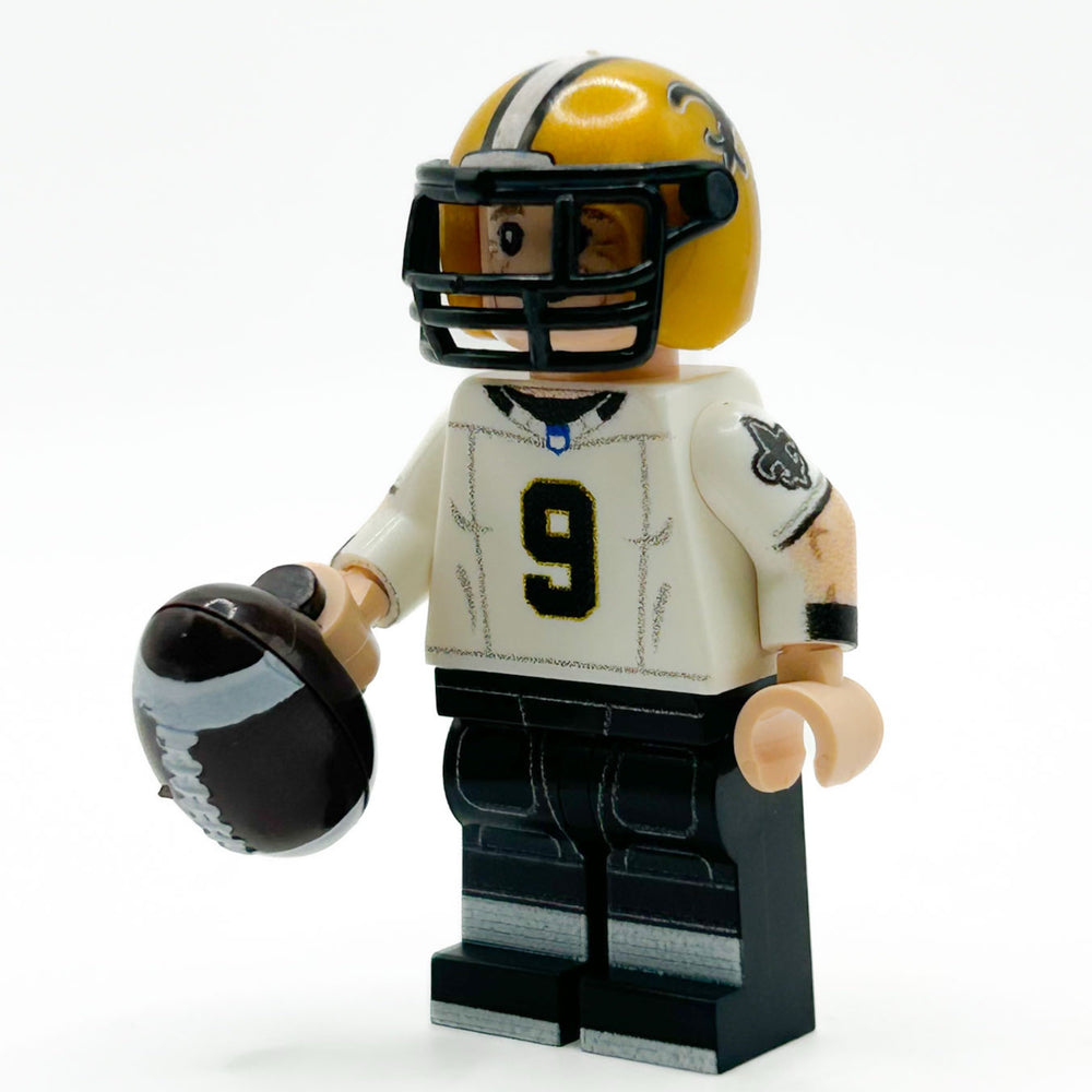 #9 QB New Orleans Football Player Minifig made using LEGO parts - B3 Customs (ONLINE ORDER ONLY)