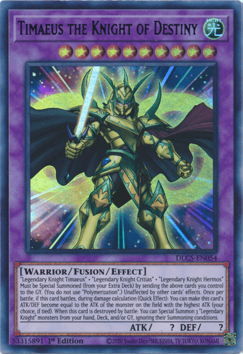 Timaeus the Knight of Destiny (Green) [DLCS-EN054] Ultra Rare (ONLINE ORDER ONLY)