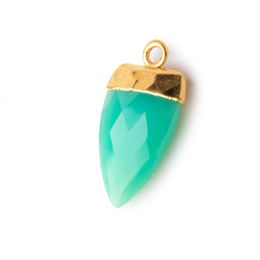 21x10mm Gold Leafed Green Onyx Point Pendant 1 piece (ONLINE ORDER ONLY)