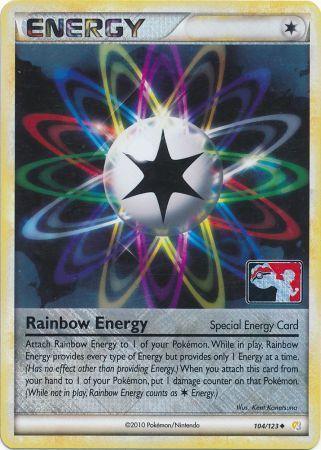 Rainbow Energy (104/123) (League Promo) [HeartGold & SoulSilver: Base Set] (Online Only)
