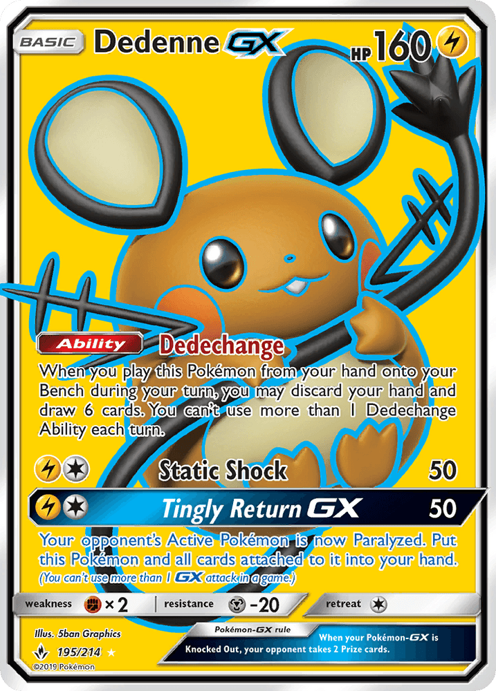 Dedenne GX (195/214) [Sun & Moon: Unbroken Bonds] (Online Only)