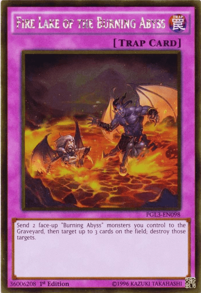 Fire Lake of the Burning Abyss [PGL3-EN098] Gold Rare (ONLINE ORDER ONLY)