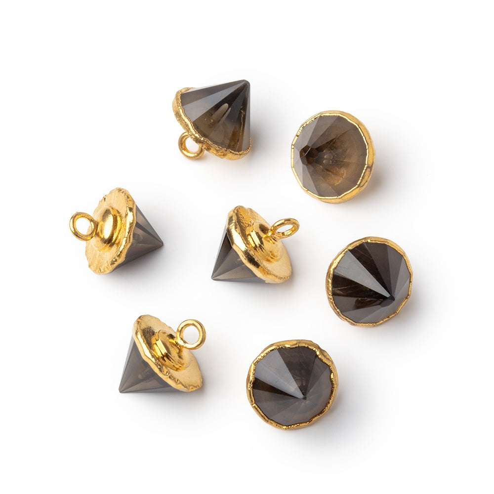 13x10mm Gold Leafed Smoky Quartz Pendulum Pendant 1 piece (ONLINE ORDER ONLY)
