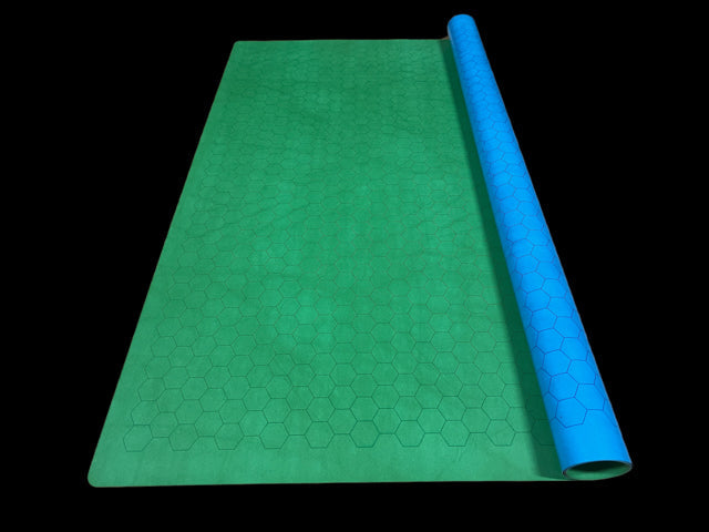 [Preorder] Megamat® 1" Reversible Blue-Green/Black-Grey Squares/Hexes (34½" x 48" Playing Surface) [Multiple Options] (Online Only)