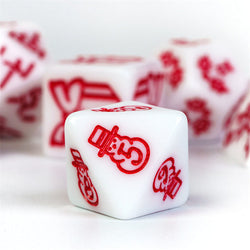 White Christmas Dice w/Red Presents Trees Snowman Holiday Festive (Online Only)