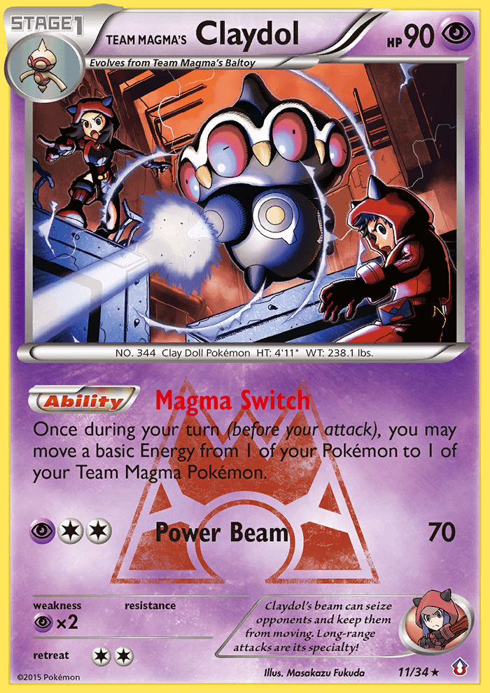 Team Magma's Claydol (11/34) [XY: Double Crisis] (Online Only)