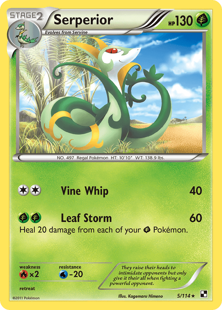 Serperior (5/114) (Green Tornado) (Theme Deck Exclusive) [Black & White: Base Set] (Online Only)