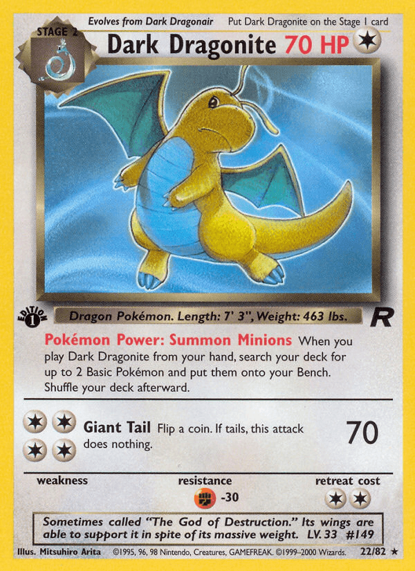 Dark Dragonite (22/82) [Team Rocket 1st Edition] (Online Only)