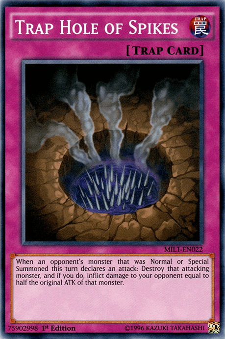 Trap Hole of Spikes [MIL1-EN022] Super Rare (ONLINE ORDER ONLY)