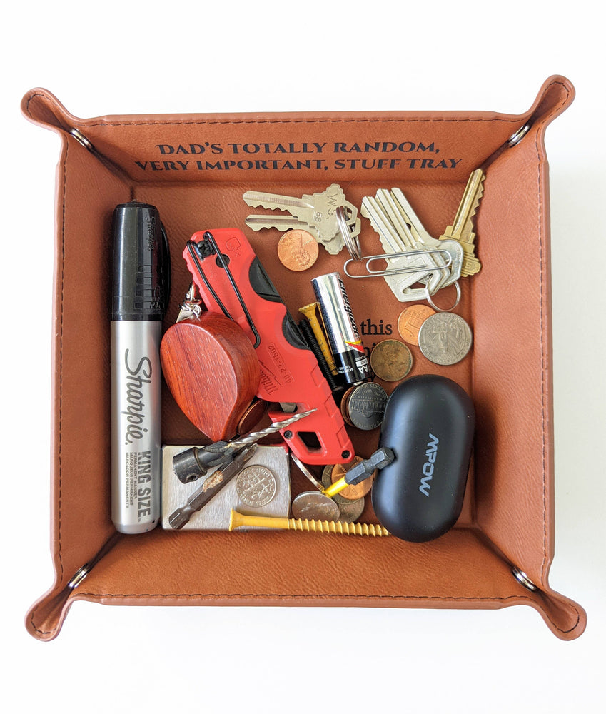 Dad's Stuff Tray - Vegan Leather Valet Tray - Catchall Tray (ONLINE ORDER ONLY)