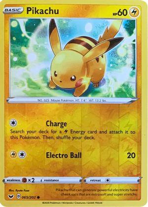 Pikachu (065/202) (Reverse Cosmos Holo) [Sword & Shield: Base Set] (Online Only)
