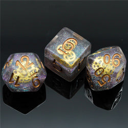 Glitter Mini Gearwheel Dice 7-Dice Dungeons and Dragons RPG (Online Only)