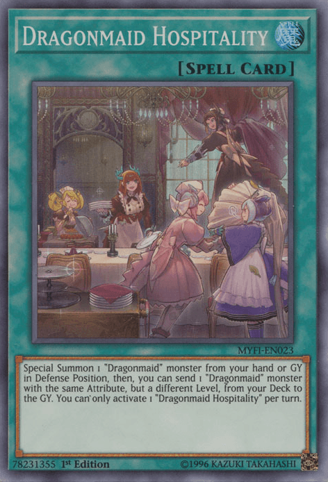 Dragonmaid Hospitality [MYFI-EN023] Super Rare (ONLINE ORDER ONLY)