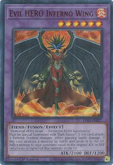 Evil HERO Inferno Wing (Red) [LDS3-EN027] Ultra Rare (ONLINE ORDER ONLY)