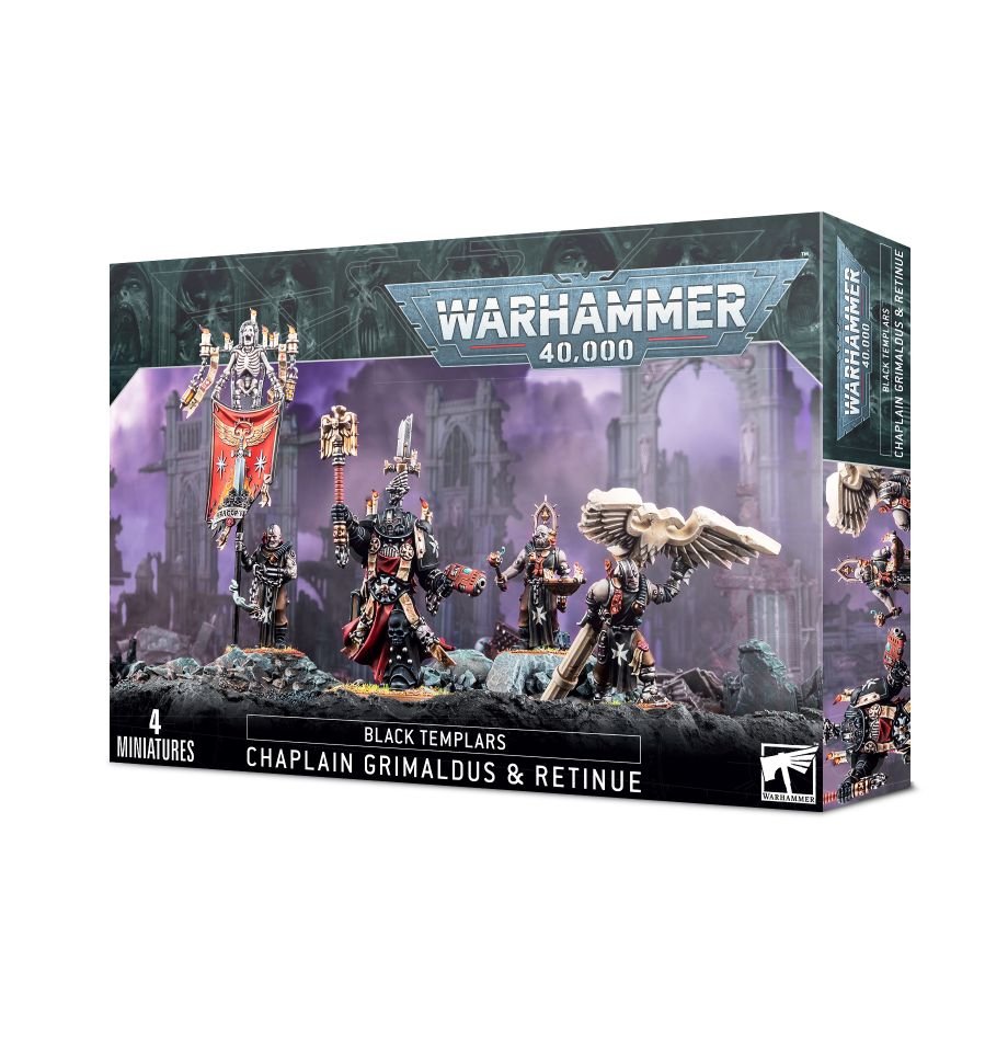 Warhammer 40K: Black Templars - Chaplain Grimaldus & Retinue (ONLINE ORDER ONLY)