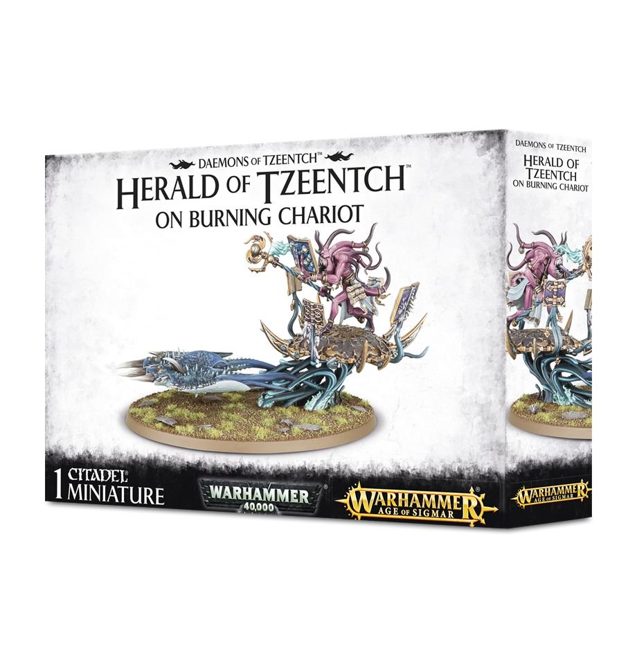 Warhammer 40K: Chaos Daemons - Herald of Tzeentch on Burning Chariot/Exalted Flamer of Tzeentch (ONLINE ORDER ONLY)