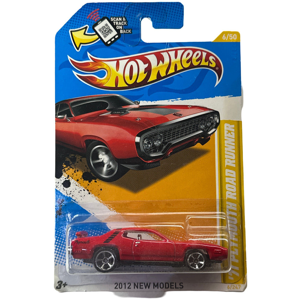 Hot Wheels 2012 New Models 6/50 Red 71 Plymouth Road Runner Car 6/247 (Online Order Only)