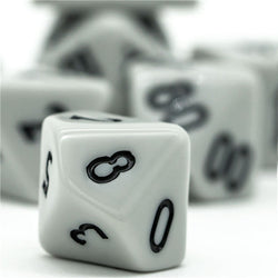 Dark Grey Homage 7-Dice Set w/Black Numbers Minimalist (Online Only)