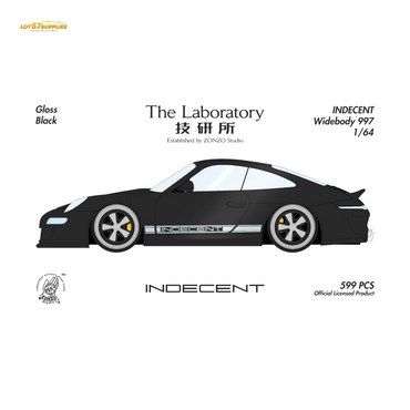 (Pre-Order) The Laboratory x ZONZO Porsche 997 Indecent - Gloss Black 1:64 (ONLINE ORDER ONLY)
