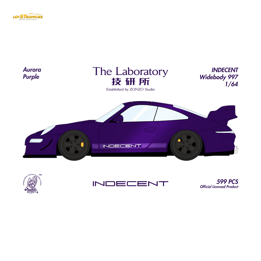 (Pre-Order) The Laboratory x ZONZO Porsche 997 Indecent - Aurora Purple 1:64 (ONLINE ORDER ONLY)