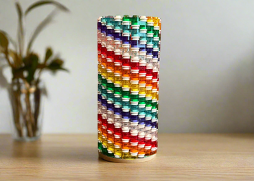 Semi-Transparent Rainbow Skinny Modular Vase – Built with LEGO®-Compatible Bricks (ONLINE ORDER ONLY)