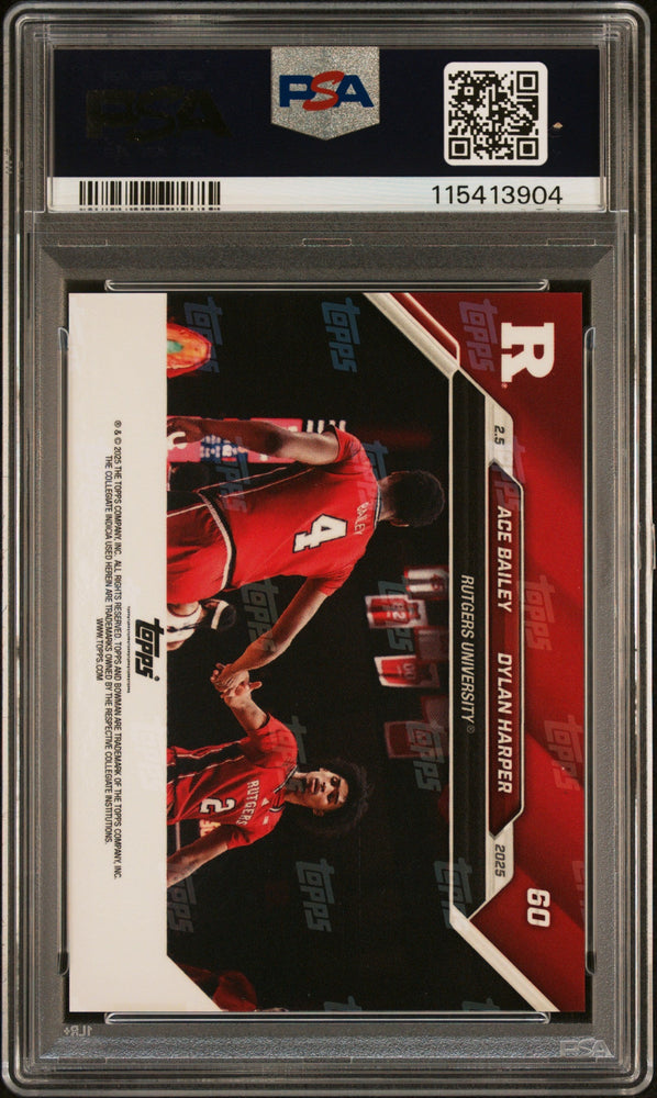 Graded 2024 Topps Bowman U Now Dylan Harper/Ace Bailey #60 Purple /25 Rookie RC Basketball Card PSA 8 Near Mint (ONLINE ORDER ONLY)
