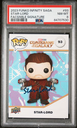 2023 UPPER DECK FUNKO POP MARVEL  STARLORD FACSIMILE SIGNATURE #93  PSA 8 (Online Order Only)