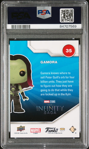 2023 UPPER DECK FUNKO POP MARVEL  GAMORA PATINA #35  PSA 10 (Online Order Only)
