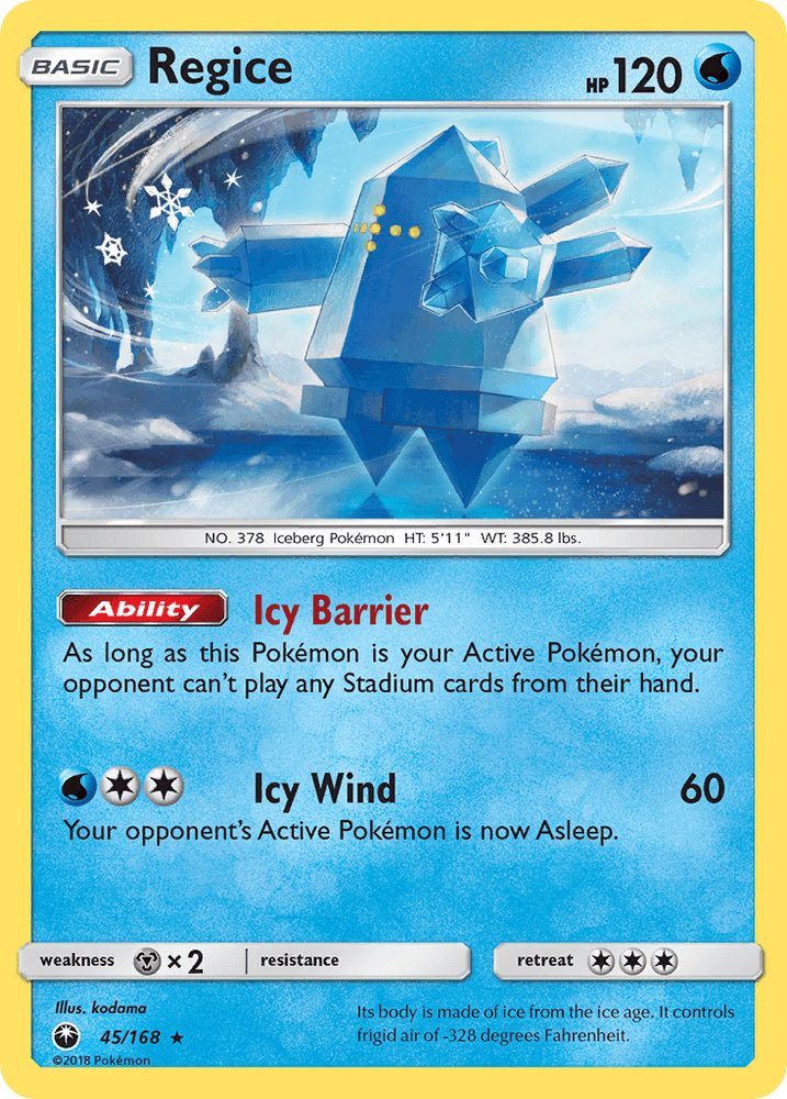 Regice (45/168) [Sun & Moon: Celestial Storm] (Online Only)