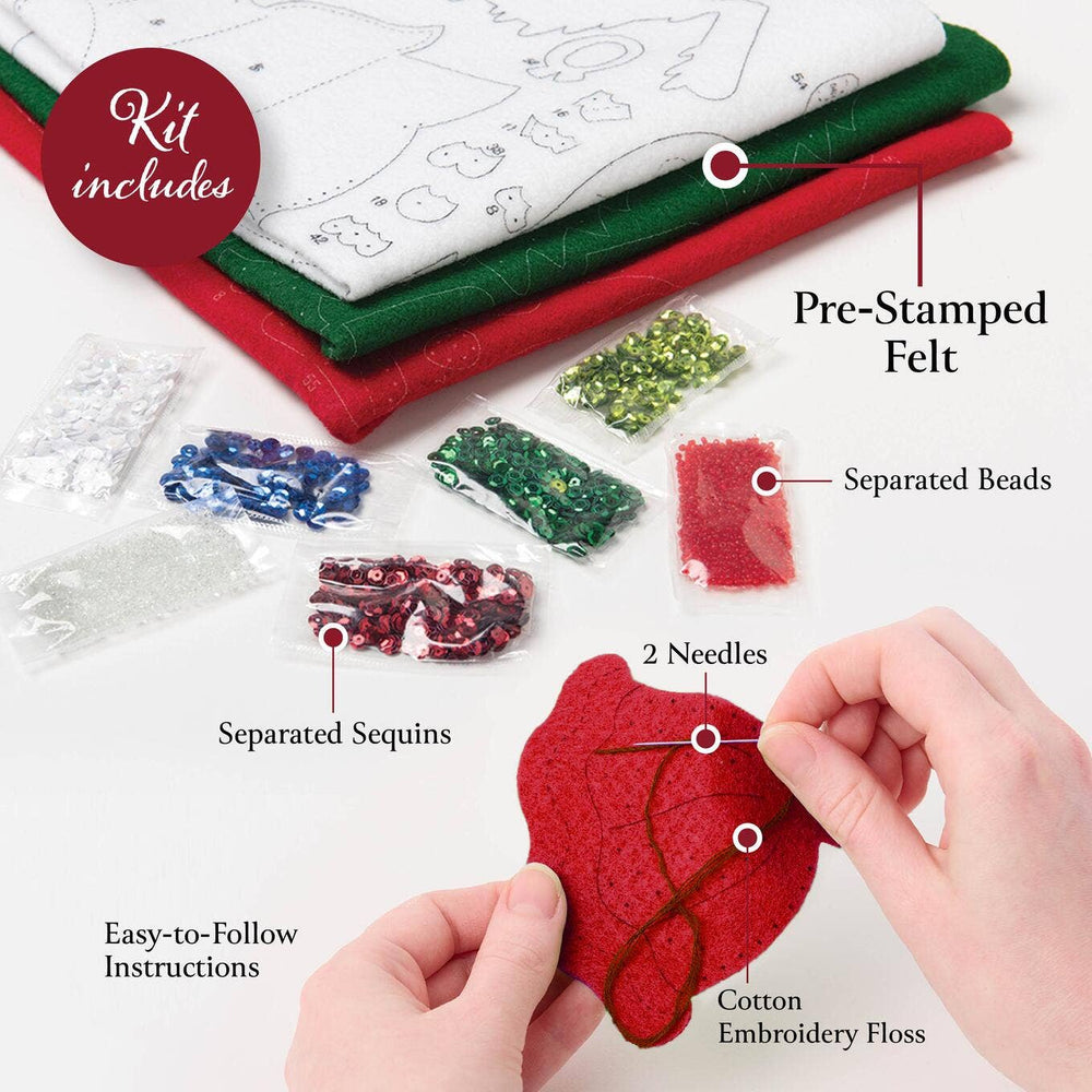 Bucilla North Pole This Way Felt Ornament Kit – Set of 6 Festive Christmas Ornaments (ONLINE ORDER ONLY)