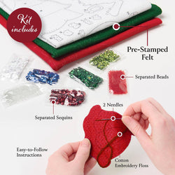 Bucilla North Pole This Way Felt Ornament Kit – Set of 6 Festive Christmas Ornaments (ONLINE ORDER ONLY)