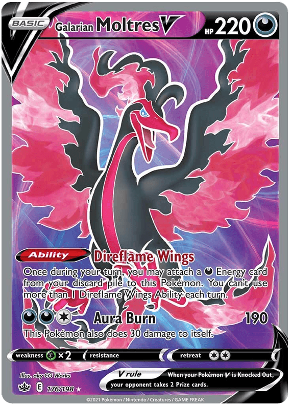 Galarian Moltres V (176/198) [Sword & Shield: Chilling Reign] (Online Only)