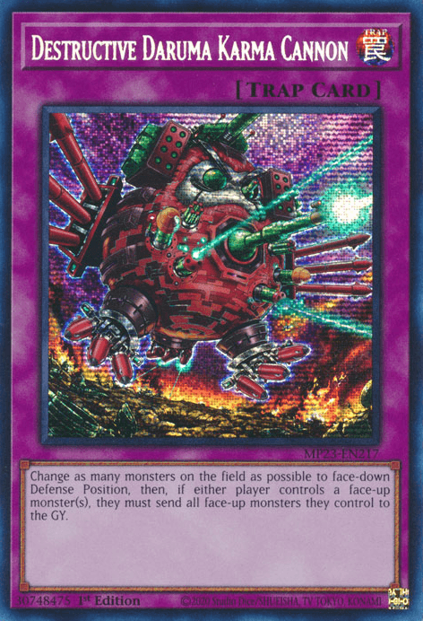 Destructive Daruma Karma Cannon [MP23-EN217] Prismatic Secret Rare (ONLINE ORDER ONLY)