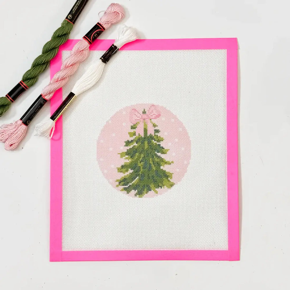 Cotswold Co Designs - Hand-Painted Bow Christmas Tree Needlepoint Ornament Canvas (ONLINE ORDER ONLY)