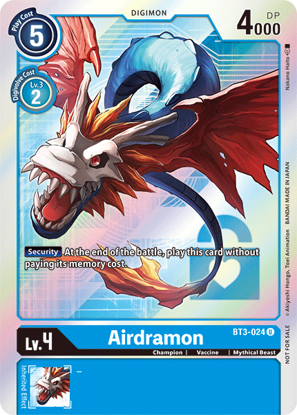 Airdramon [BT3-024] (Buy-A-Box Promo) [Release Special Booster Ver.1.5 Promos] (ONLINE ORDER ONLY)