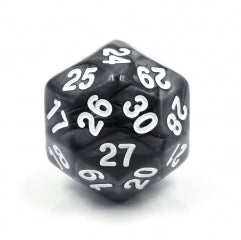 D30 Black Pearl Single Die 30 Sided/s by HDdice / HengDadice (Online Only)