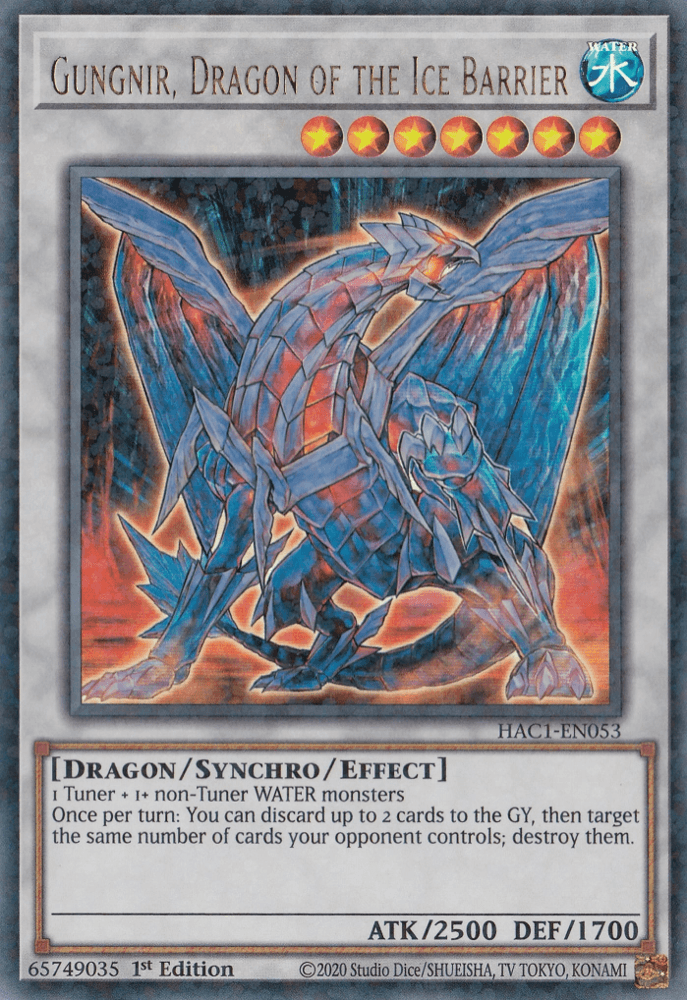 Gungnir, Dragon of the Ice Barrier (Duel Terminal) [HAC1-EN053] Parallel Rare (ONLINE ORDER ONLY)