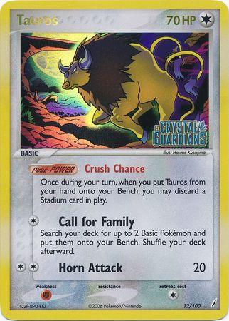 Tauros (12/100) (Stamped) [EX: Crystal Guardians] (Online Only)