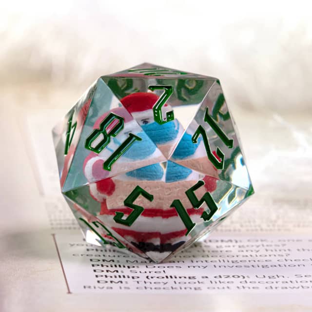 Masked Santa Holiday d20 Dice 33mm Christmas Dice (2021) (Online Only)