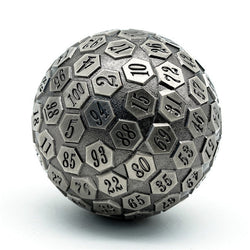 Silver Plated Ancient Metal d100 Dungeons and Dragons RPG (Online Only)