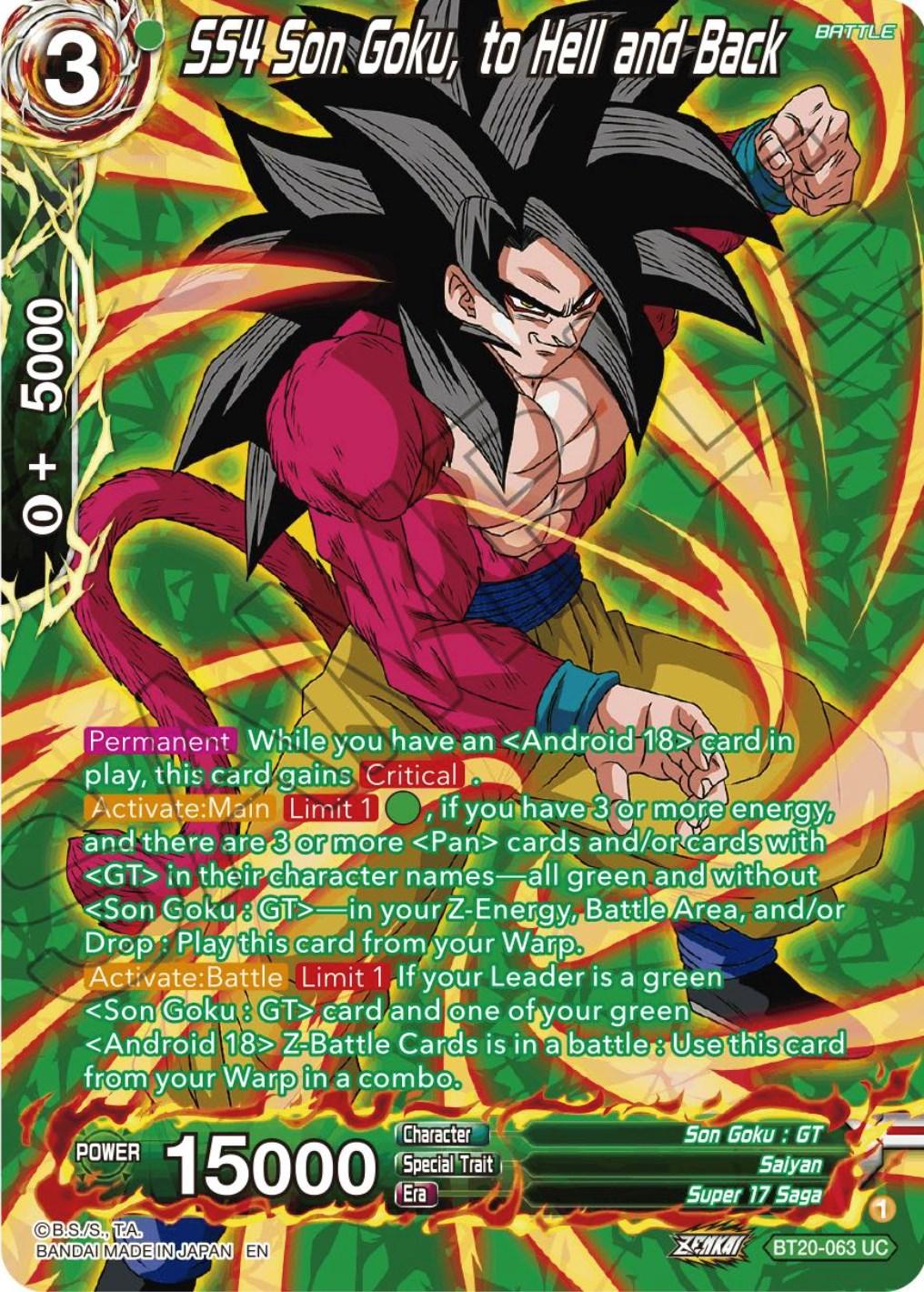 SS4 Son Goku, to Hell and Back (Silver Foil) (BT20-063) [Power Absorbed] (ONLINE ORDER ONLY)