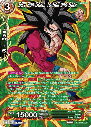 SS4 Son Goku, to Hell and Back (Silver Foil) (BT20-063) [Power Absorbed] (ONLINE ORDER ONLY)