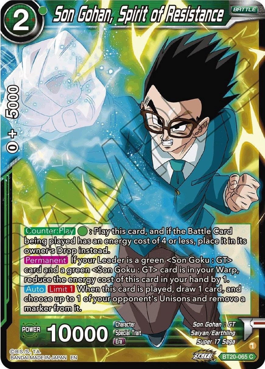 Son Gohan, Spirit of Resistance (BT20-065) [Power Absorbed] (ONLINE ORDER ONLY)