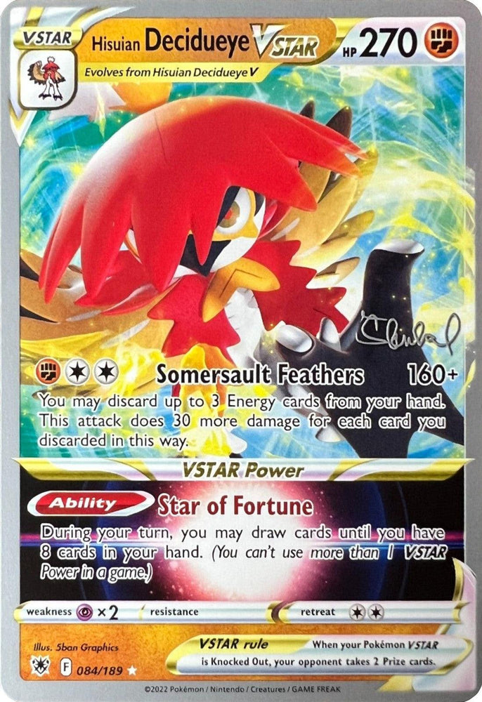 Hisuian Decidueye VSTAR (084/189) (ADP - Ondrej Skubal) [World Championships 2022] (Online Only)