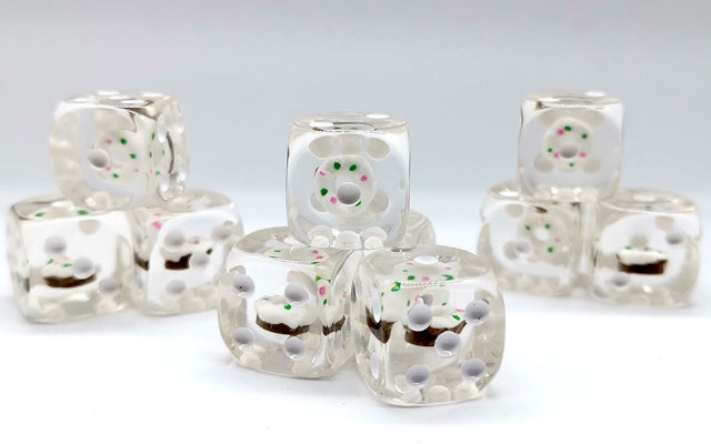 Vanilla Donut Pipped d6 16mm (Custom Dice) *Sold per die (Online Only)