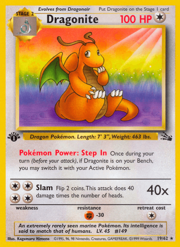 Dragonite (19/62) [Fossil 1st Edition] (Online Only)