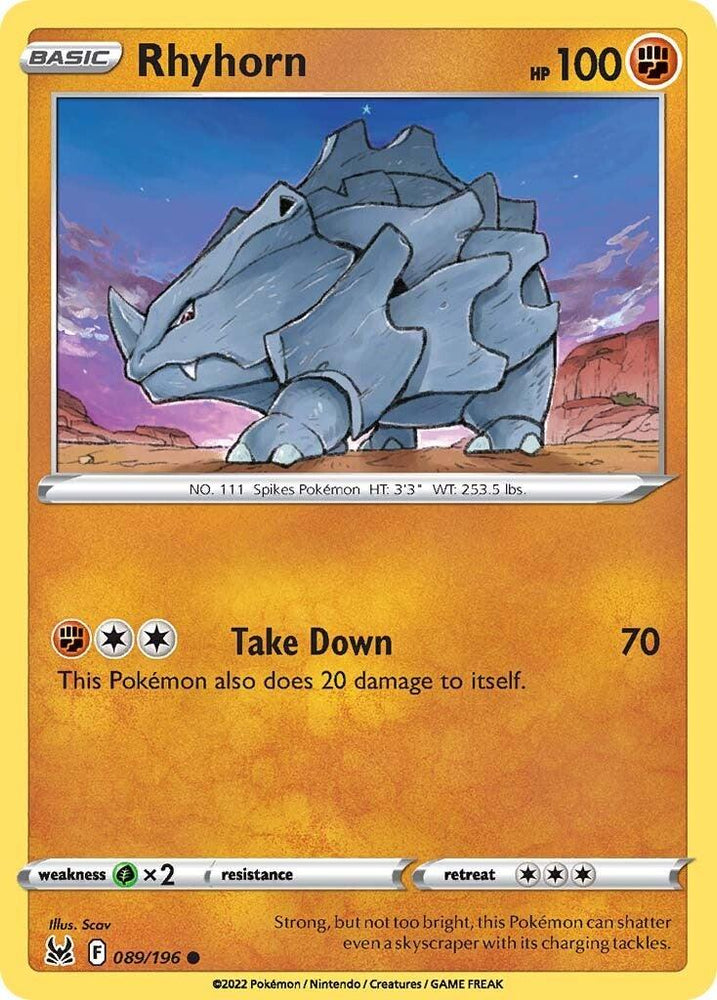 Rhyhorn (089/196) [Sword & Shield: Lost Origin] (Online Only)
