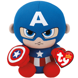 Ty Marvel Beanie Babies: Captain America (Small) (ONLINE ORDER ONLY)