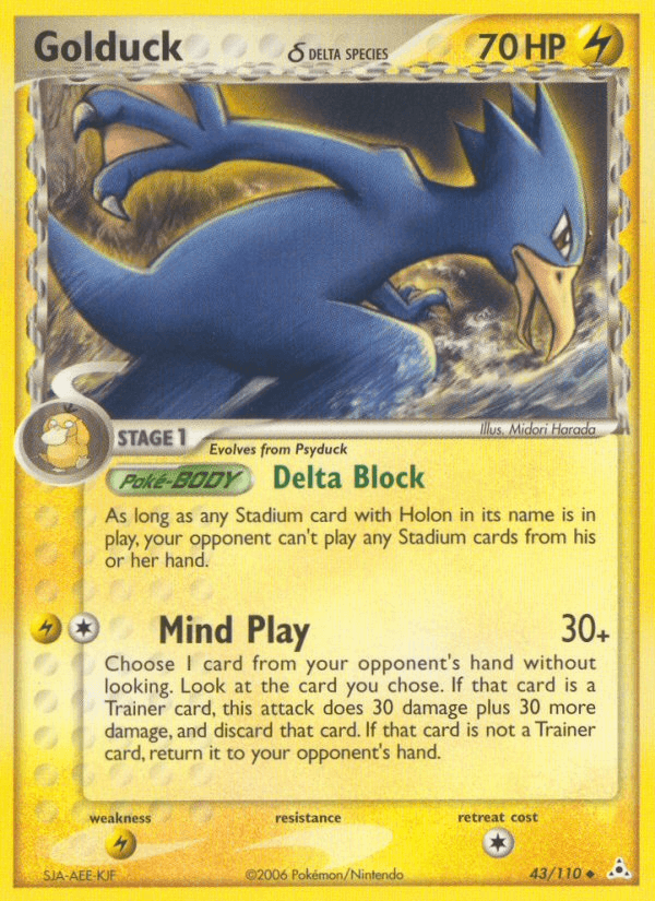 Golduck (43/110) (Delta Species) [EX: Holon Phantoms] (Online Only)